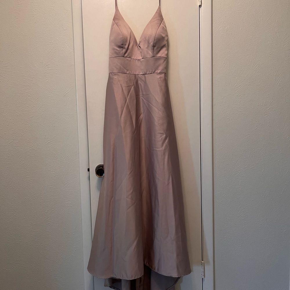 Mori Lee Latte Silk Dress